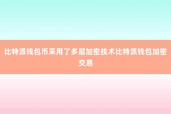 比特派钱包币采用了多层加密技术比特派钱包加密交易