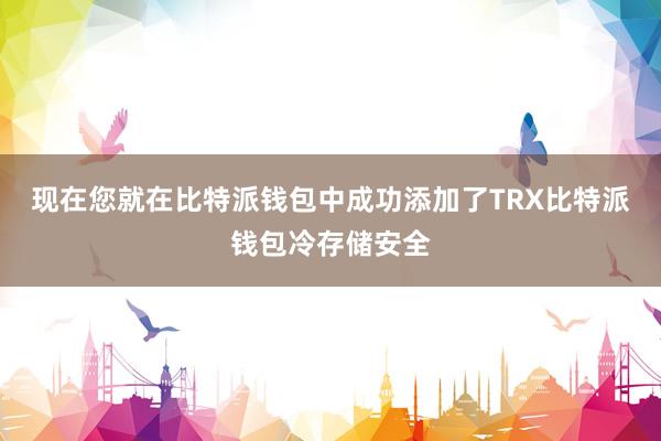 现在您就在比特派钱包中成功添加了TRX比特派钱包冷存储安全