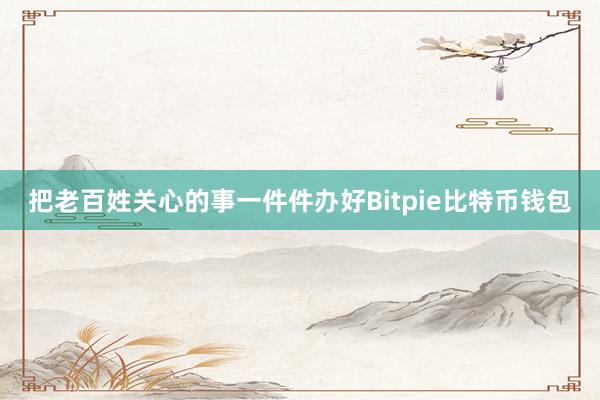 把老百姓关心的事一件件办好Bitpie比特币钱包